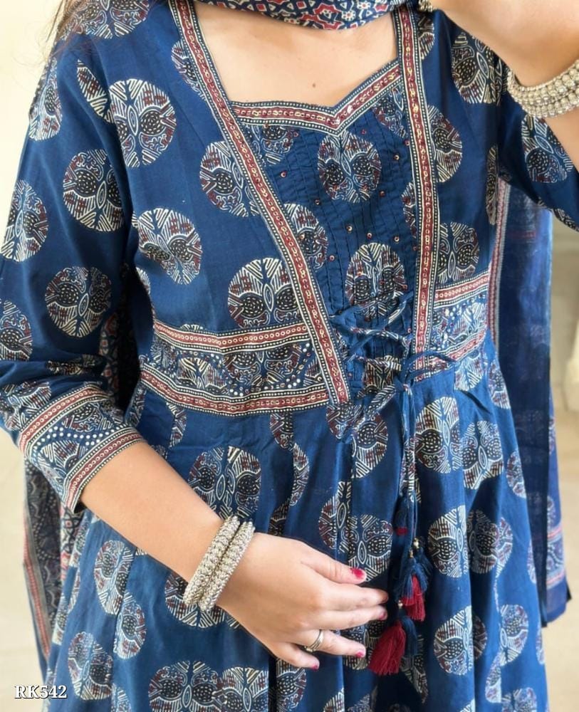 Jaipuri cotton amazing A-line suit set