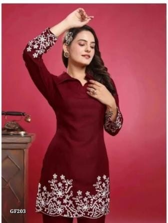 maroon women embroidered co-rd set*