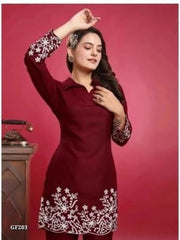maroon women embroidered co-rd set*