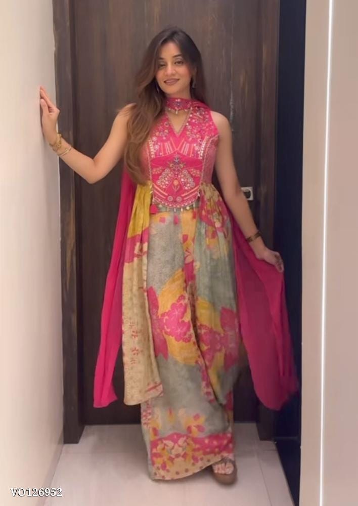 Elegant Wedding Chinon Suit Set