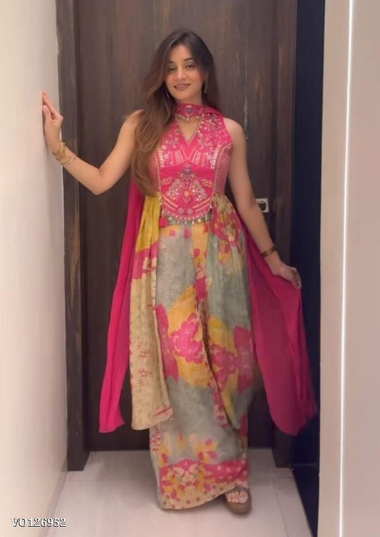 Elegant Wedding Chinon Suit Set