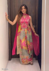 Elegant Wedding Chinon Suit Set