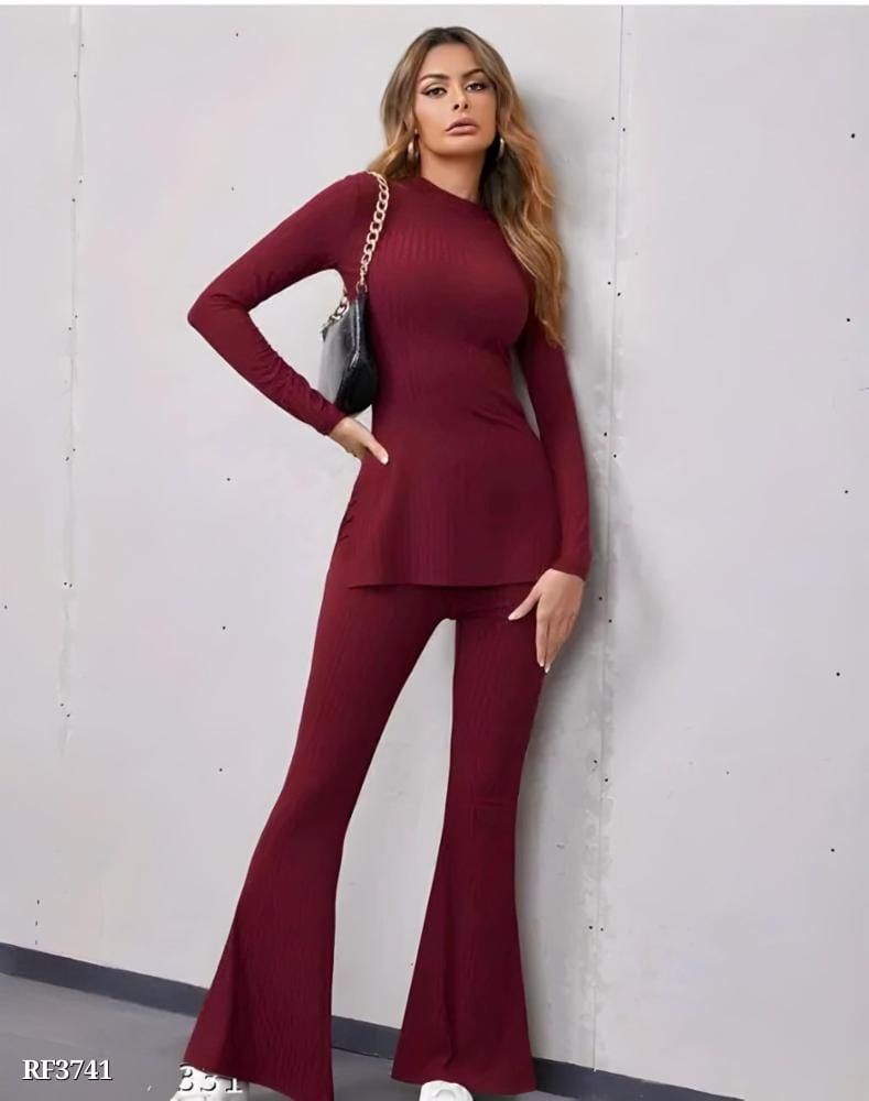 Ribbed Set Long Top -Co-ord Set