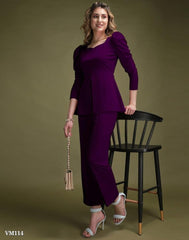 Women Lycra Top and Bottom Co-Ords Set for Women, Top &amp; Palazzo Set, Coord Set