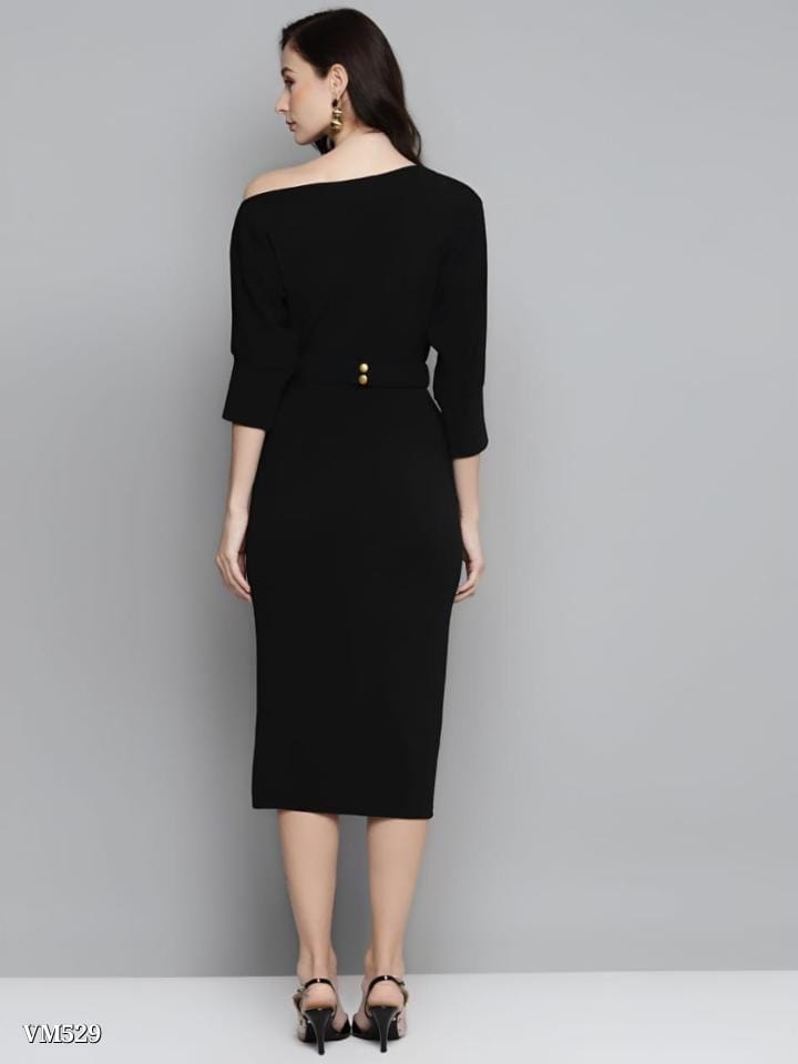 Belted Drop Shoulder Midi Dress
