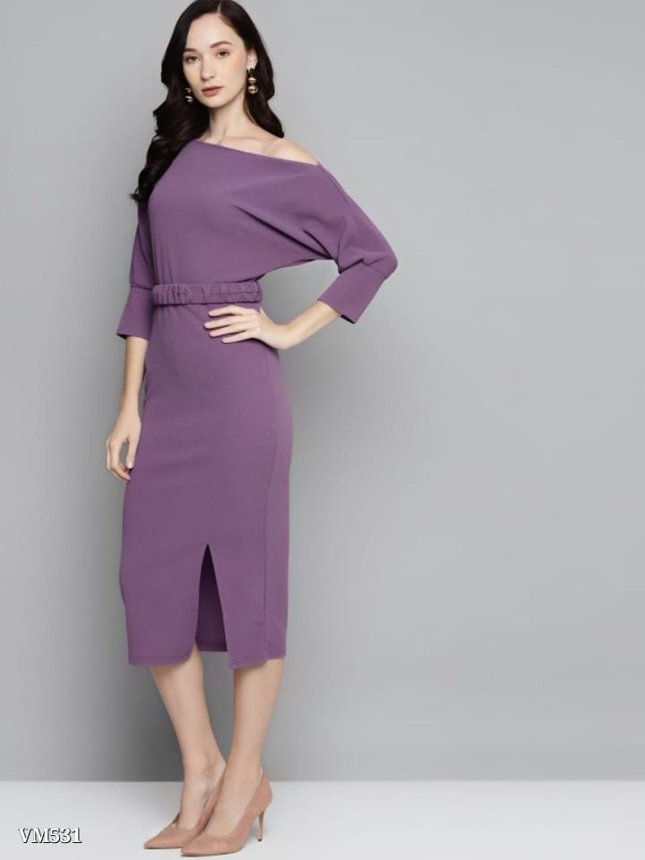 Belted Drop Shoulder Midi Dress