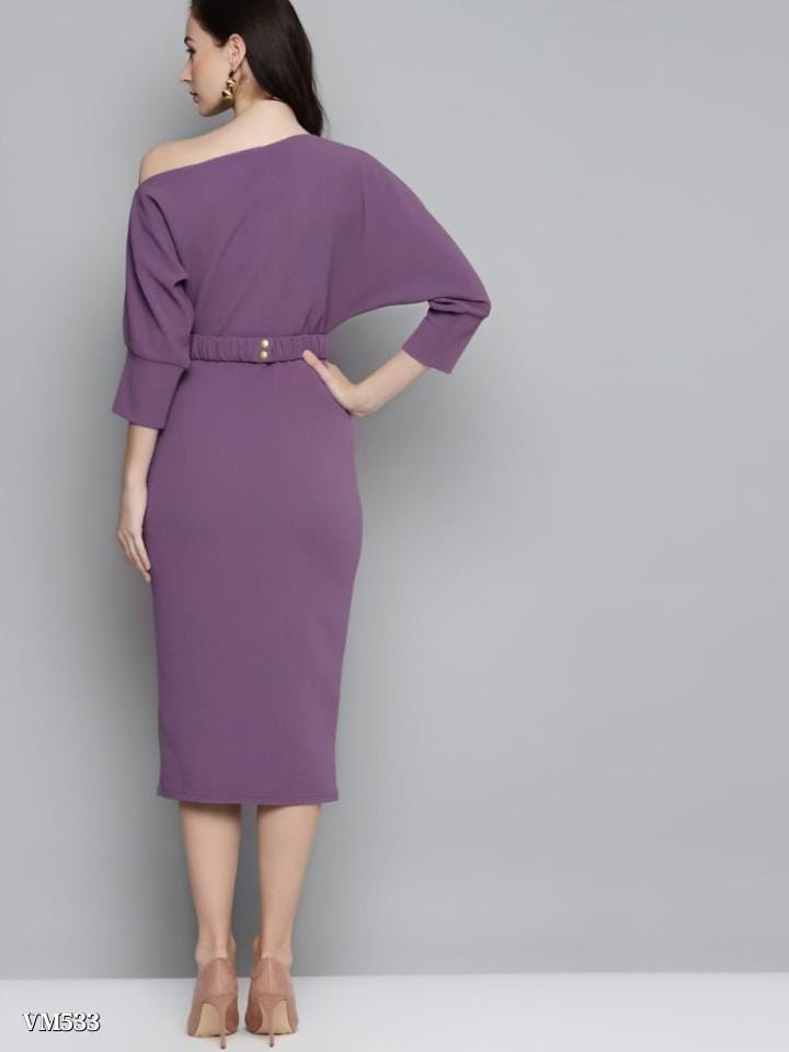 Belted Drop Shoulder Midi Dress