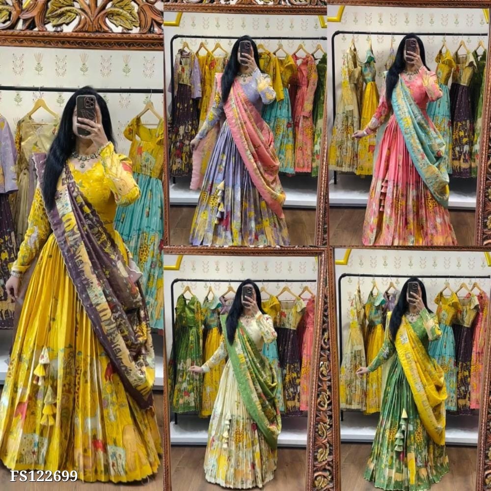 Cotton Kalamkari Printed Lehenga Choli Set for Women