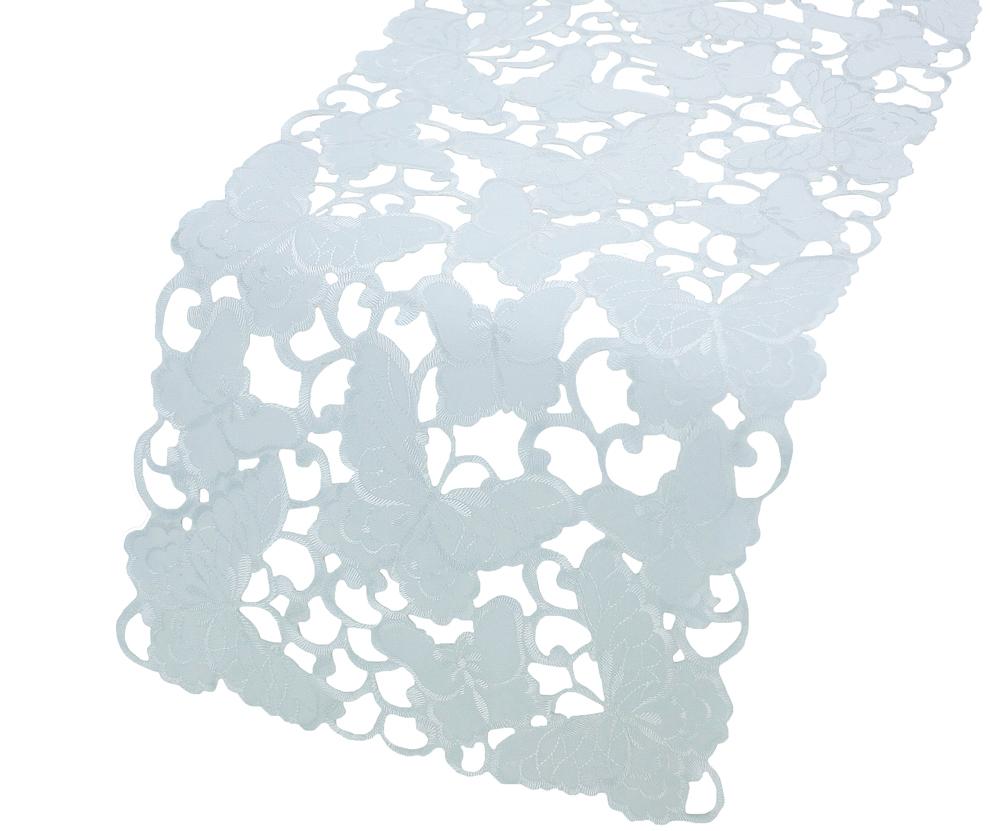 Xia Home Fashions Mariposa Mini Table Runner Embroidery Cutwork 12x28