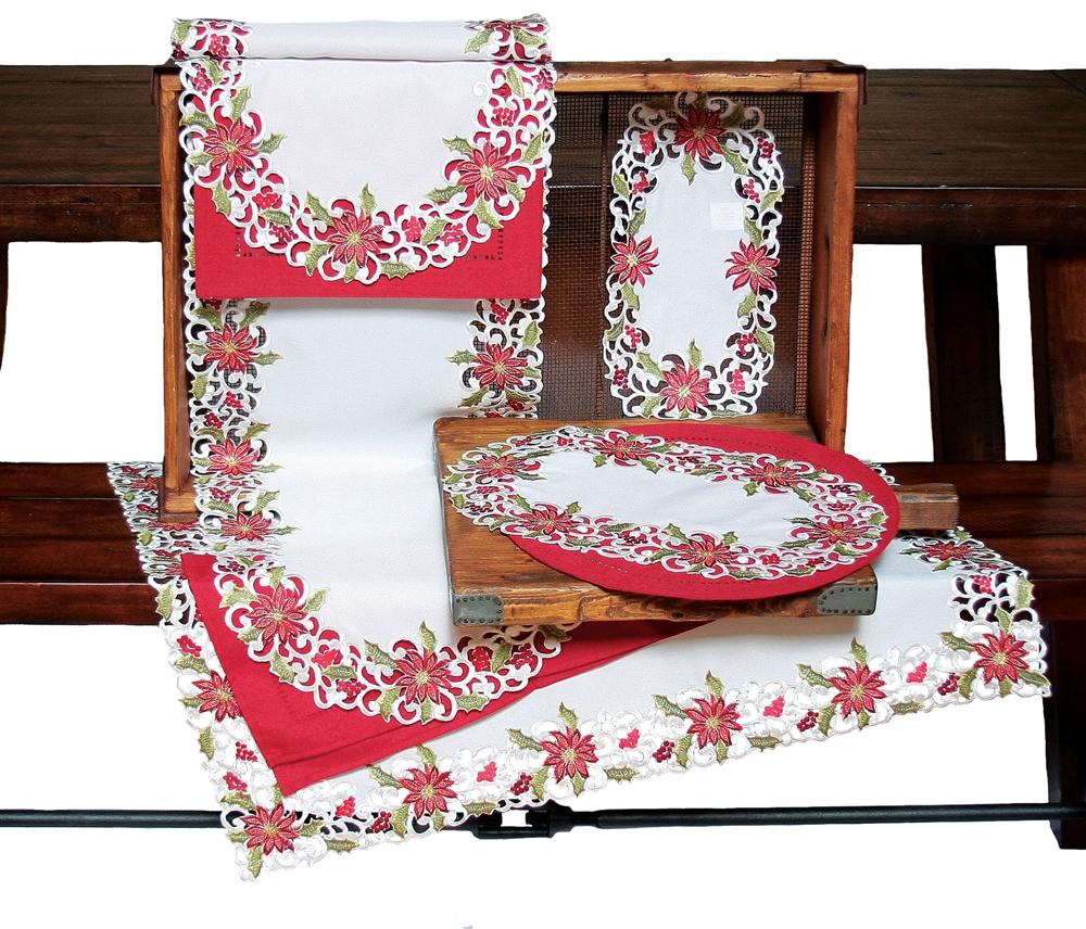 Scrolling Poinsettia Runners