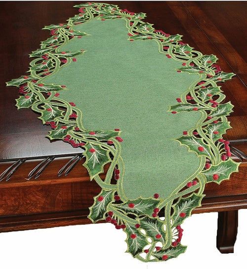 Holiday Holly Table Runner