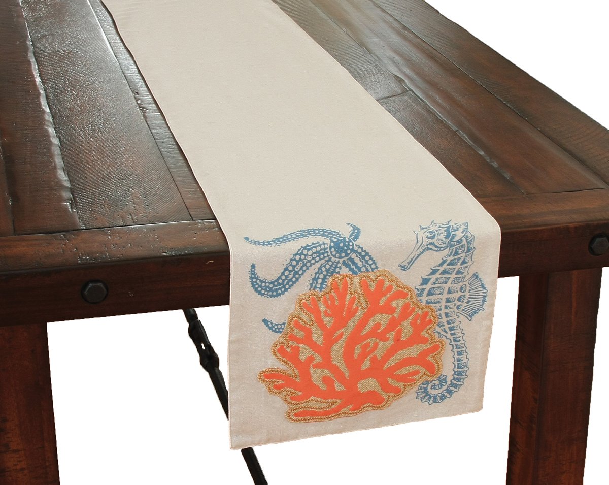 Applique Sea Life Coral Table Runner