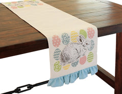 Bunny Eggs Appliqué Jute Table Runner