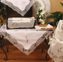 Xia Home Fashions Lavender Embroidered Sheer Edge Table Runner 15x72
