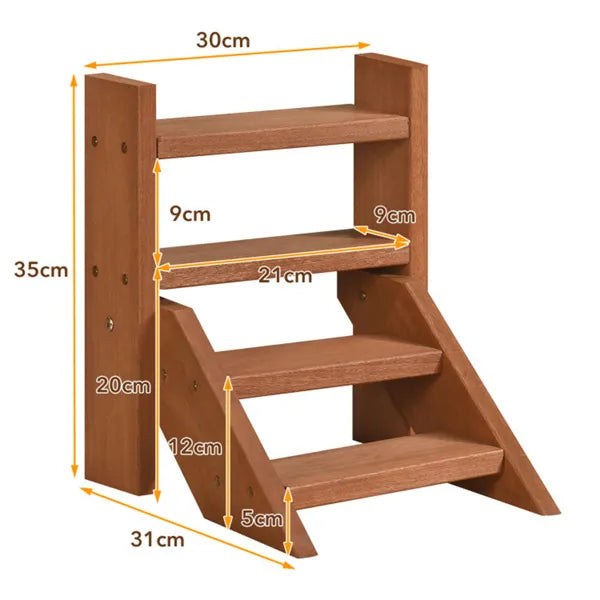 Compact Easy-Assemble Wooden Plant Stand, Succulent Seedling Pot Rack