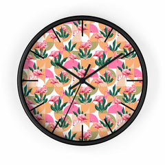 2882Time™ Retro Pink Flamingo Geometric Clock