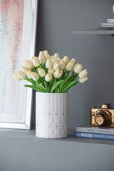 White & Silver Geometric Ceramic Planter, Available in 2 Sizes