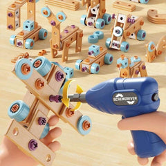 126-Piece Creative Wooden Construction & Tool Set  Early Education