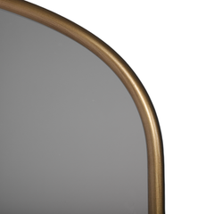 Wide French Baroque Arched Wall Mirror with Ornate Metal Frame for
