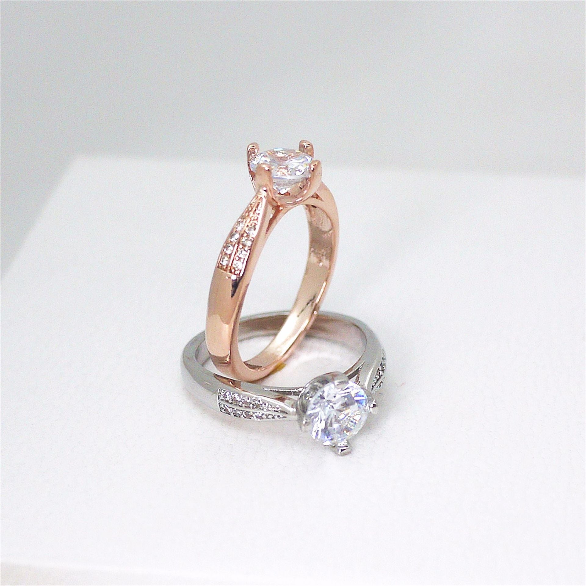 Four-Prong Ring, Diamond Ring, Zircon Ring