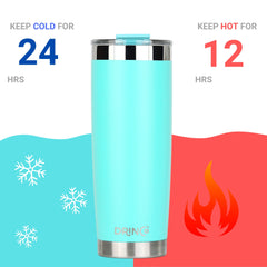 DRINCO®  20oz Insulated Tumbler w/Spill Proof Lid, 2 Straws(Teal)