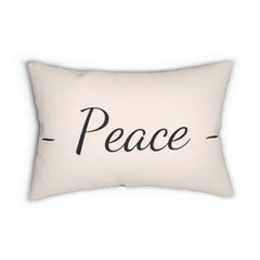 Decorative Lumbar Throw Pillow - Peace - Beige Black