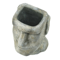 Easter Island Head Cement Planter, 5 × 5.5 × 9 in