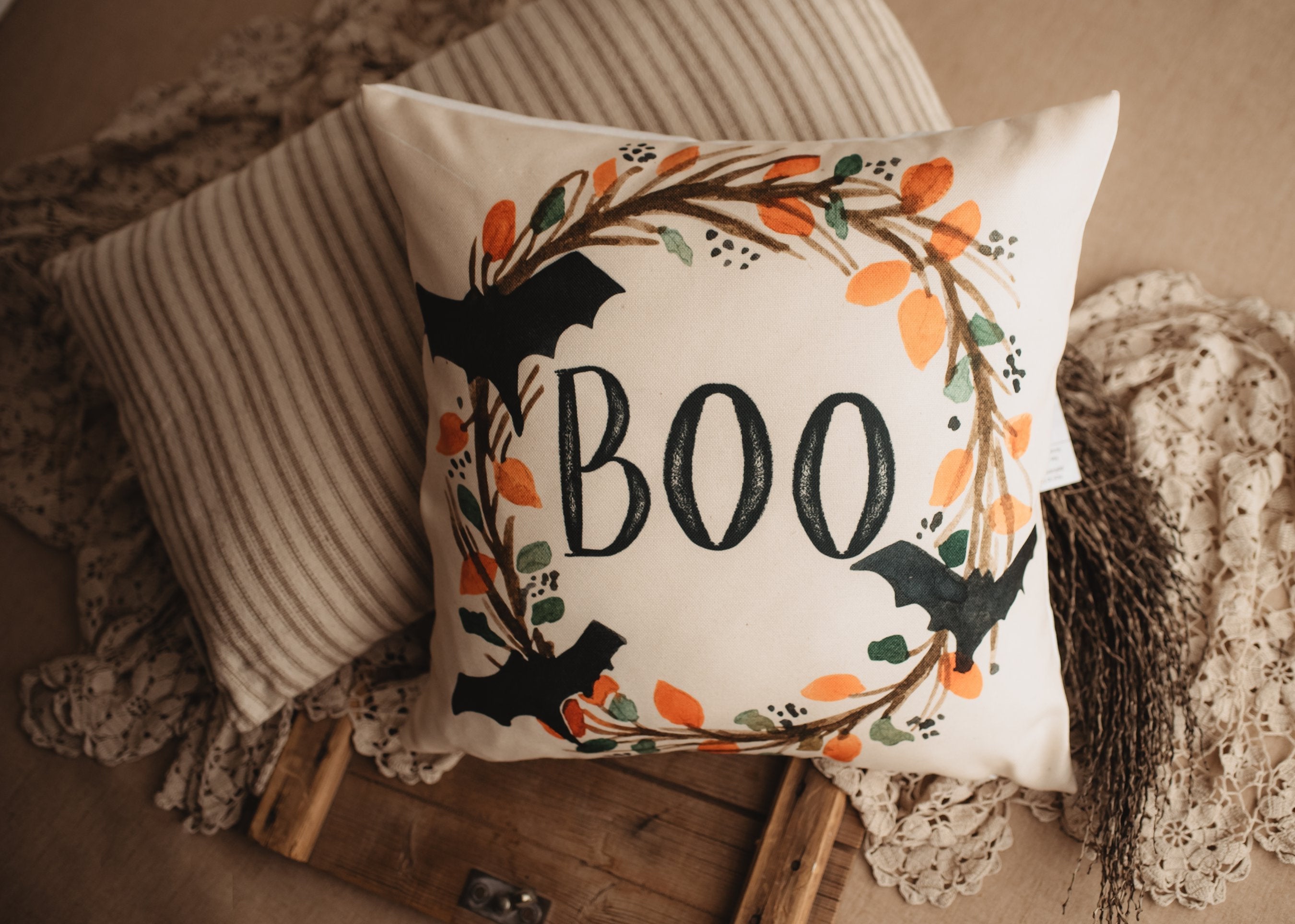 Boo Halloween Pillow