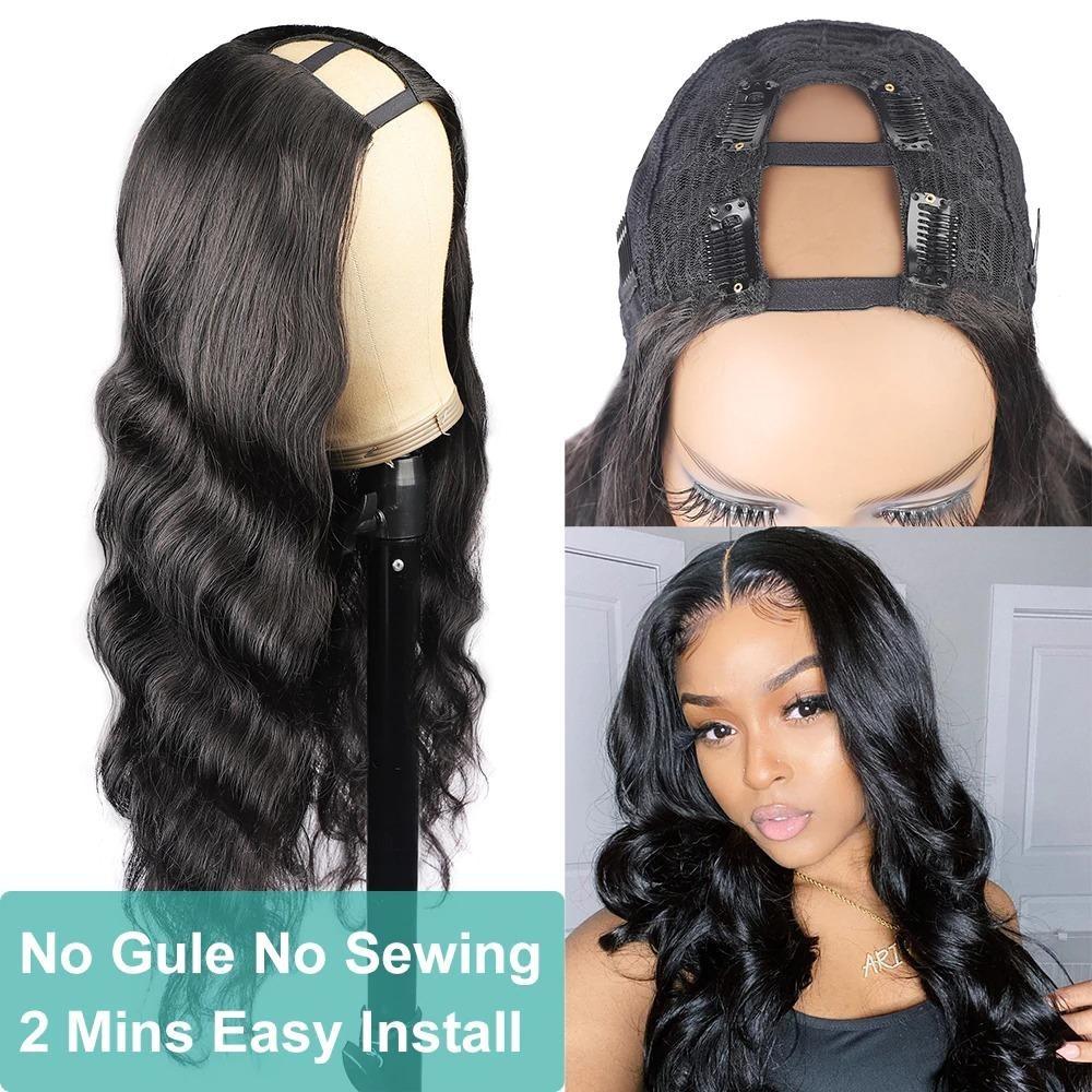 Women BrU Part Wig Body Wave Human Hair Wigs For Blackazilian Remy Ha