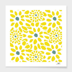 Flowers in Yellow Cushion/Pillow