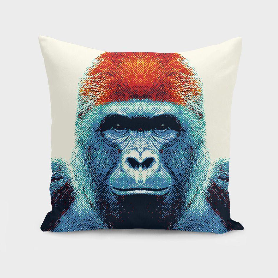 Gorilla - Colorful Animals  Cushion/Pillow