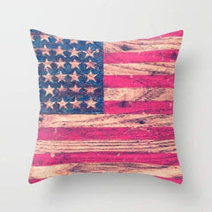 Vintage Pink American Flag Pillow